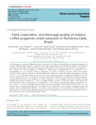 Thumbnail de Yeld maturation, and beverage quality of arabica coffee progenies under selection in Rondonia state, Brazil.