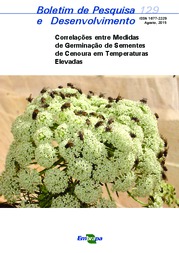 Thumbnail de Correlações entre medidas de germinação de sementes de cenoura em temperaturas elevadas.