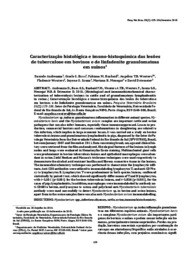 Thumbnail de Caracterização histológica e imuno-histoquímica das lesões de tuberculose em bovinos e de linfadenite granulomatosa em suínos.