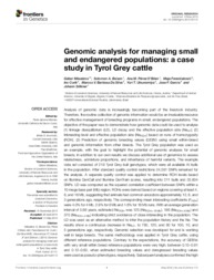 Thumbnail de Genomic analysis for managing small and endangered populations: a case study in Tyrol Grey cattle.