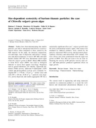 Thumbnail de Size-dependent ecotoxicity of barium titanate particles: the case of Chlorella vulgaris green algae.