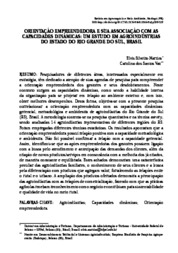 Thumbnail de Orientação empreendedora e sua associação com as capacidades dinâmicas: um estudo em agroindústrias do estado do Rio Grande do Sul, Brasil.