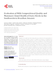 Thumbnail de Evaluation of Milk Compositional Quality and Mammary Gland Health of Dairy Herds in the Southwestern Brazilian Amazon.