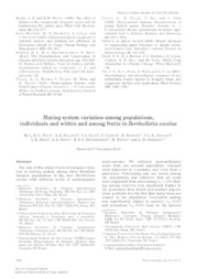 Thumbnail de Mating system variation among populations, individuals and within and among fruits in Bertholletia excelsa.