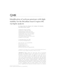 Thumbnail de Identification of soybean genotypes with higt stability for the Brazilian macro - region 402 via biplot analysis.