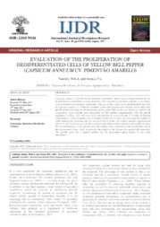 Thumbnail de Evaluation of the proliferation of dedifferentiated cells of yellow bell pepper (Capsicum annuum cv. Pimentão amarelo).