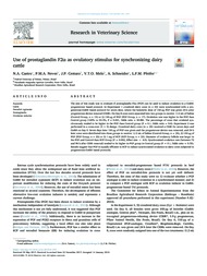 Thumbnail de Use of prostaglandin F2a as ovulatory stimulus for synchronizing dairy cattle.