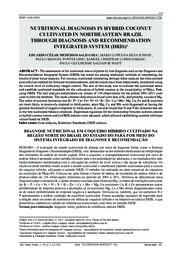 Thumbnail de Nutritional diagnosis in hybrid coconut cultivated in northeastern brazil through Diagnosis dnd Recommendation Integrated System (Dris).