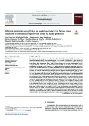 Thumbnail de Different protocols using PGF2a as ovulation inducer in Nelore cows subjected to estradiol-progesterone timed AI based protocols.