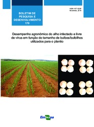 Thumbnail de Desempenho agronômico do alho infectado e livre de vírus em função do tamanho de bulbos bulbilhos utilizados para o plantio.