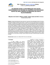 Thumbnail de Vulnerabilidade à contaminação das águas subterrâneas do sistema de aquífero Içá/Fraturado norte na área urbana do município de Porto velho/Rondônia.