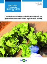 Thumbnail de Qualidade microbiológica de alface fertirrigada por gotejamento com fertilizantes orgânicos ou mineral.