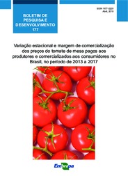 Thumbnail de Variação estacional e margem de comercialização dos preços do tomate de mesa pagos aos produtores e comercializados aos consumidores no Brasil, no período de 2013 a 2017.