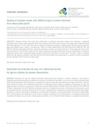 Thumbnail de Quality of soybean seeds with different lignin content obtained from desiccated plants.