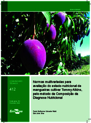 Thumbnail de Normas multivariadas para avaliação do estado nutricional de mangueiras cultivar Tommy Atkins, pelo método da Composição da Diagnose Nutricional.