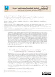 Thumbnail de Production of cuttings and nutrient export by Coffea canephora in different periods in the Southwestern Amazon.