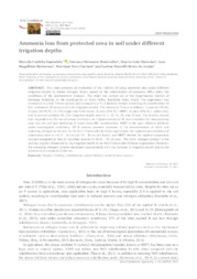 Thumbnail de Ammonia loss from protected urea in soil under different irrigation depths.