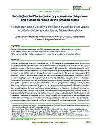 Thumbnail de Prostaglandin F2a as ovulatory stimulus in dairy cows and buffaloes raised in the Amazon biome.