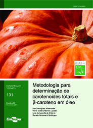 Thumbnail de Metodologia para determinação de carotenoides totais e B-caroteno em óleo.