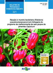 Thumbnail de Reação à murcha bacteriana (Ralstonia pseudosolanacearum) em linhagens do programa de melhoramento de seis grupos de pimentas Capsicum.