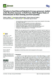 Thumbnail de Variation in seed harvest potential of Carapa guianensis Aublet in the Brazilian Amazon: a multi-year, multi-region study of determinants of mast seeding and seed quantity.