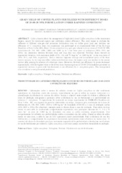 Thumbnail de Grain yield of coffee plants fertilized with different doses of 20-00-20 NPK formulation under rainfed conditions.