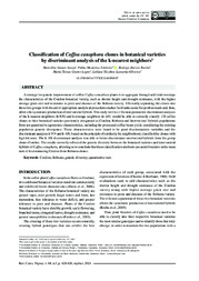 Thumbnail de Classification of Coffea canephora clones in botanical varieties by discriminant analysis of the k-nearest neighbors.