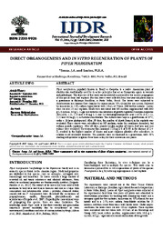 Thumbnail de Direct organogenesis and in vitro regeneration of plants of Piper marginatum.