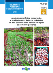 Thumbnail de Avaliação agronômica, conservação e qualidade pós-colheita de variedades de alho precoces livres de vírus na região do semiárido piauiense.