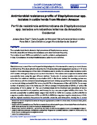 Thumbnail de Antimicrobial resistance profile of Staphylococcus spp. isolates in cattle herds from Western Amazon.