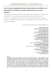 Thumbnail de Has the soybean oil supplementation effect on milk production, feed efficiency, and grazing behavior of Girolando cows under moderate heat stress in western Amazonia?