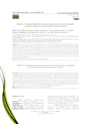 Thumbnail de Influence of nitrogen fertilization in mother plants on the growth and quality of clonal seedlings of Coffea canephora 'Robusta' plants.