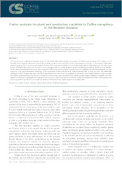 Thumbnail de Factor analysis for plant and production variables in Coffea canephora in the Western Amazon.