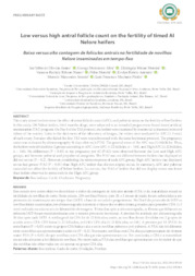 Thumbnail de Low versus high antral follicle count on the fertility of timed AI Nelore heifers.