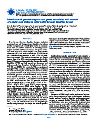 Thumbnail de Inheritance of genomic regions and genes associated with number of oocytes and embryos in Gir cattle through daughter design.