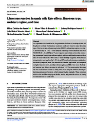 Thumbnail de Limestone reaction in sandy soil: Rate effects, limestone type, moisture regime, and time.