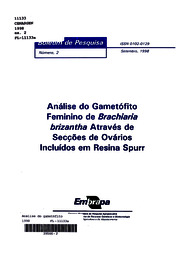 Thumbnail de Analise do gametofito feminino de Brachiaria brizantha atraves de seccoes de ovarios incluidos em Resina Spurr.