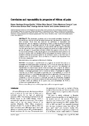 Thumbnail de Correlation and repeatability in progenies of African oil palm.