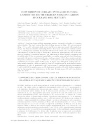 Thumbnail de Conversion of Cerrado into agricultural land in the south-western amazon: carbon stocks and soil fertility.