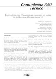 Thumbnail de Ocorrência da mela (Thanatephorus cucumeris) em mudas de pinhão manso (Jatropha curcas L.).