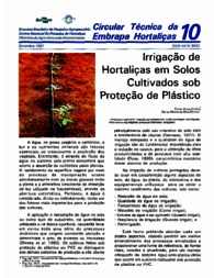 Thumbnail de Irrigação de hortaliças em solos cultivados sob proteção de plástico.