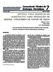 Thumbnail de Sistema para desinfestar substratos para producao de mudas utilizando-se vapor de agua.