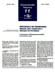 Thumbnail de Protocolo de tecnologia: selecao para resistencia a doencas em hortalicas. 2. Tomateiro - Mancha-de-estenfilio (Stemphylium spp.).
