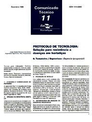 Thumbnail de Protocolo de tecnologia: selecao para resistencia a doencas em hortalicas. 6. Tomateiro - Septoriose (Septoria lycopersici).