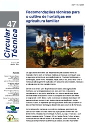 Thumbnail de Recomendações técnicas para o cultivo de hortaliças em agricultura familiar.