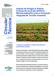 Thumbnail de Análise de perigos e pontos críticos de controle (APPCC) manual específico para a produção integrada de tomate industrial.