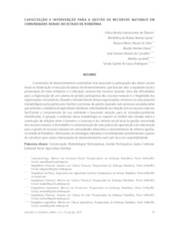 Thumbnail de Capacitação e intervenção para a gestão de recursos naturais em comunidades rurais no Estado de Rondônia.