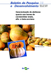 Thumbnail de Caracterização de abóboras quanto aos teores carotenóides totais, alfa e beta-caroteno.