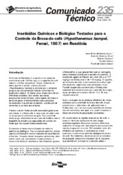 Thumbnail de Inseticidas Química e Biológica testado para o controle da broca -do-café (Hypothenemus hampei,Ferrari, 1867) em Rondônia.