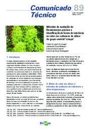 Thumbnail de Metodos de avaliação do florescimento precoce e identificação de fontes de tolerância ao calor em cultivares de alface do grupo varietal.